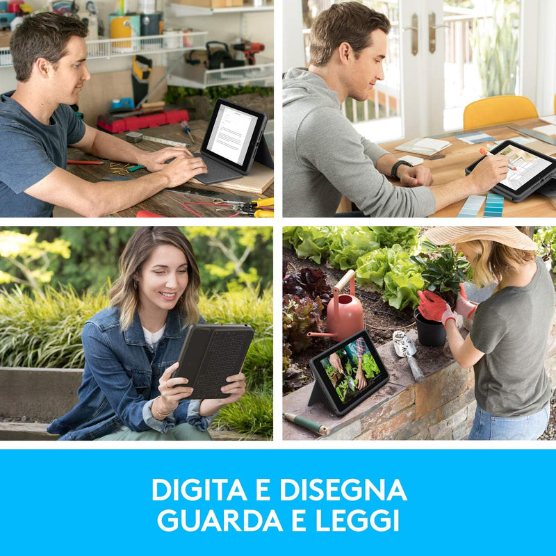 Logitech Rugged Folio für iPad (7., 8. und 9. Generation) – Schutzcase mit Smart Connector und strap