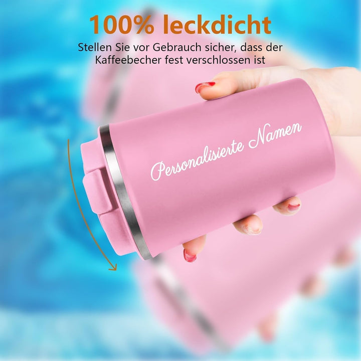 Thermobecher Personalisiert mit Foto und Logo - Edelstahl Kaffee Thermobecher 380ml - Geburtstagsges