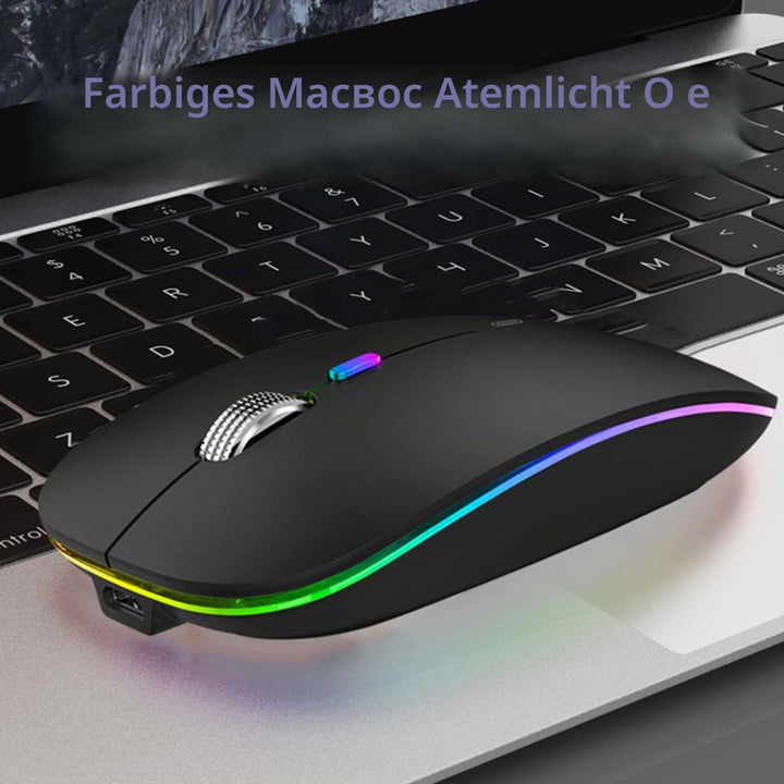 Uiosmuph G12 Maus Kabellos, LED 2.4G Leise Funkmaus Wiederaufladbar Wireless Mousemit Nano USB Empfä
