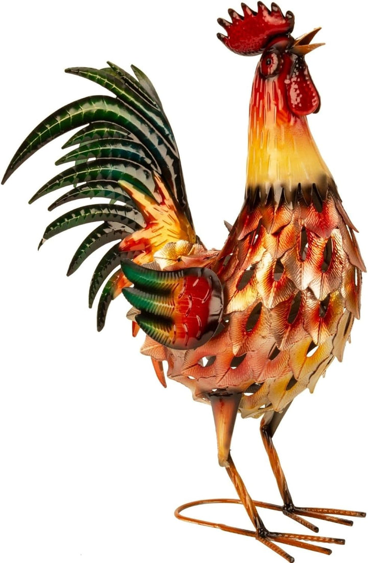 Geschenkestadl Hahn bunt Metall gross 55cm Tierfigur Bauernhof Haus Hof Gartenfigur Dekoration Deko