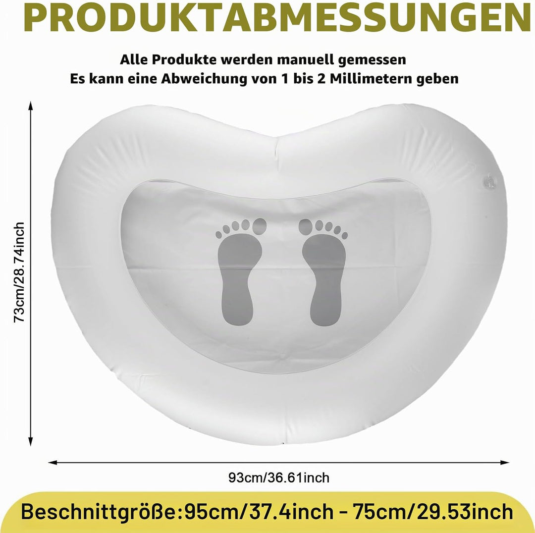 Aufblasbares Fussbecken, 93 x 73cm Pool Foot Bath, Grau Pool Fussbad, Whirlpool Aufblasbares Fussbad