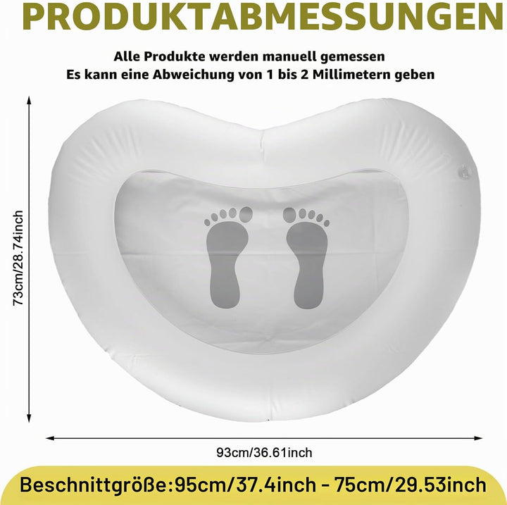 Aufblasbares Fussbecken, 93 x 73cm Pool Foot Bath, Grau Pool Fussbad, Whirlpool Aufblasbares Fussbad