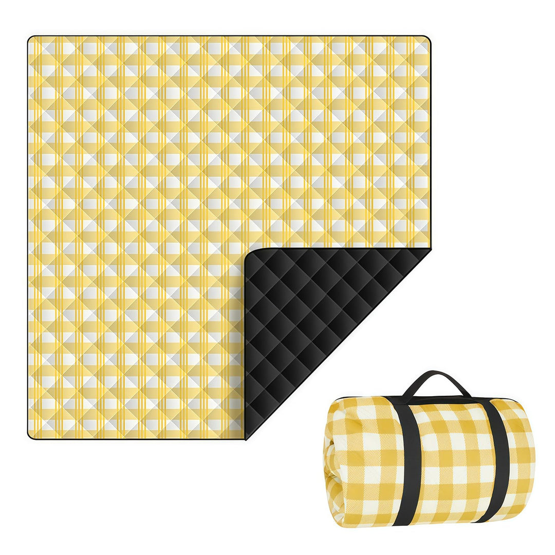 150 * 200 cm Picknickmatte, fünfschichtige Struktur-verdickt-Gelb | Maschinenwaschbar, geeignet für