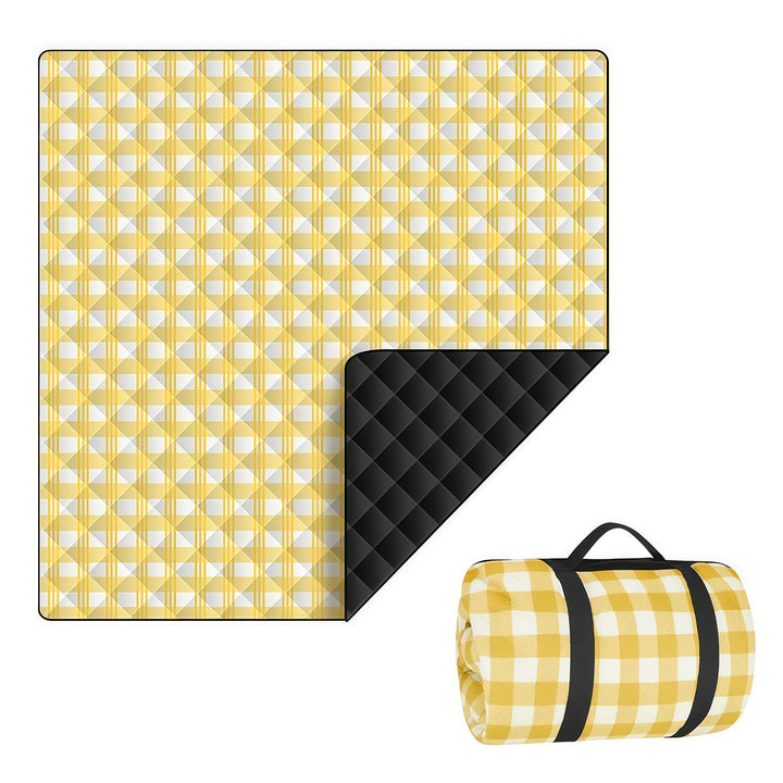 150 * 200 cm Picknickmatte, fünfschichtige Struktur-verdickt-Gelb | Maschinenwaschbar, geeignet für