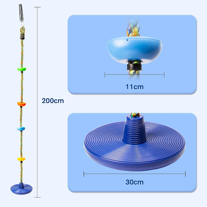 Katomi Kletterseil Schaukel Baum Kinderschaukel mit Plattform und Scheibenschaukel Sitz Set Spielset