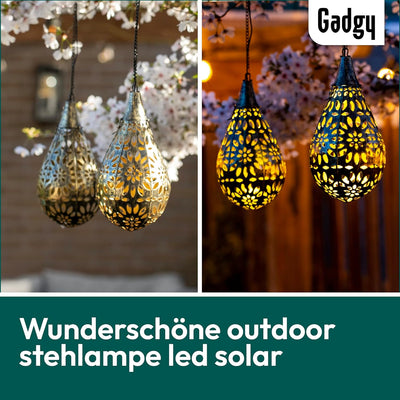 Gadgy Solarlampen Für Aussen Hängend | 2 Stück | Orientalische Laterne für Garten und Balkon | Hänge