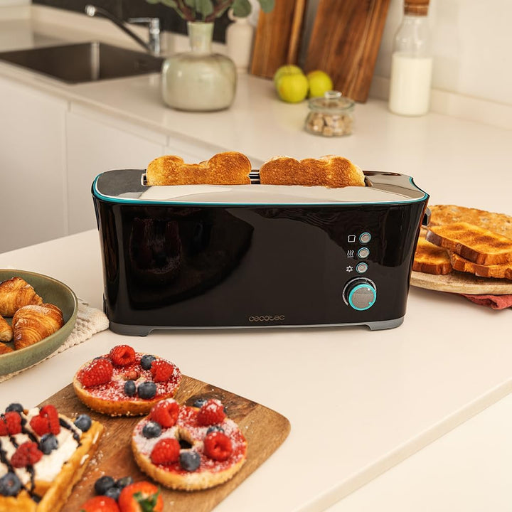 Cecotec Toaster Toast&Taste Extra B, 1000W Leistung, Doppel-Langschlitz für 2 Toasts, XL-Schlitz, Au