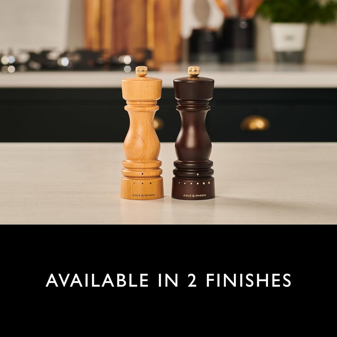 Cole & Mason London Salz- und Pfeffermühle Geschenkset – nachfüllbare Gewürzstreuer mit Premium-Holz