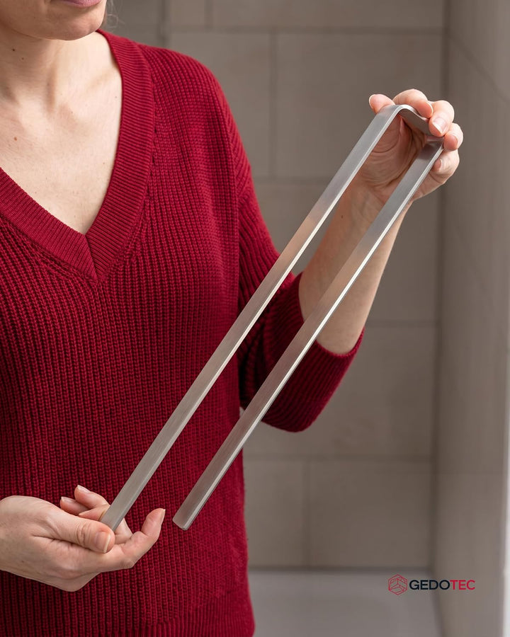 Gedotec Handtuchhalter RELUX zum Kleben Schwarz matt, Handtuchstange selbstklebend ohne Bohren, Läng