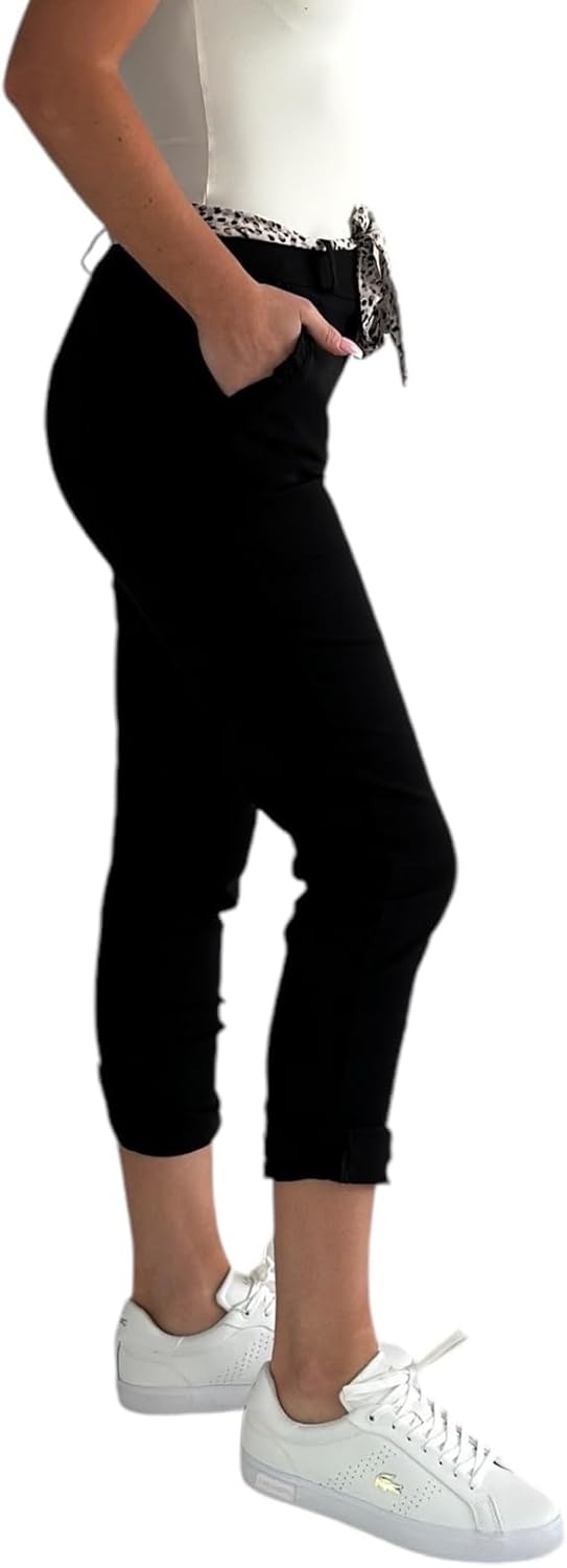 Mississhop Female Damen Stretch Klassische Chino Hose M Schwarz, M Schwarz