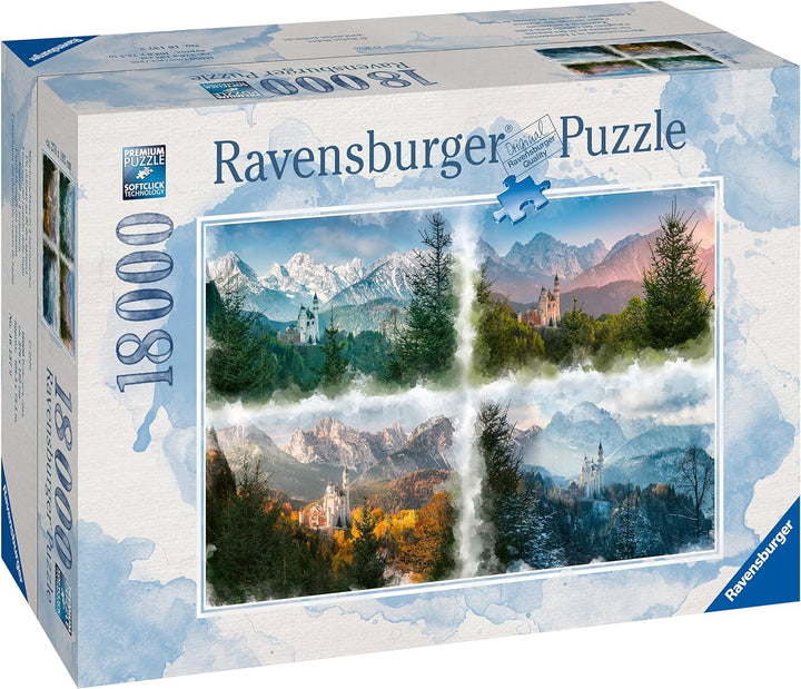 Ravensburger Puzzle 16137 - Märchenschloss in 4 Jahreszeiten - 18000 Teile Puzzle für Erwachsene und
