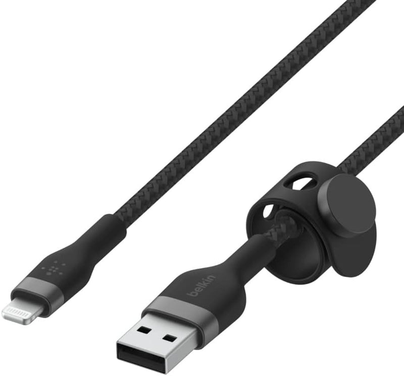 Belkin BoostCharge Pro Flex geflochtenes USB-A/Lightning-Kabel, 2 m, MFi-zertifiziertes Ladekabel fü