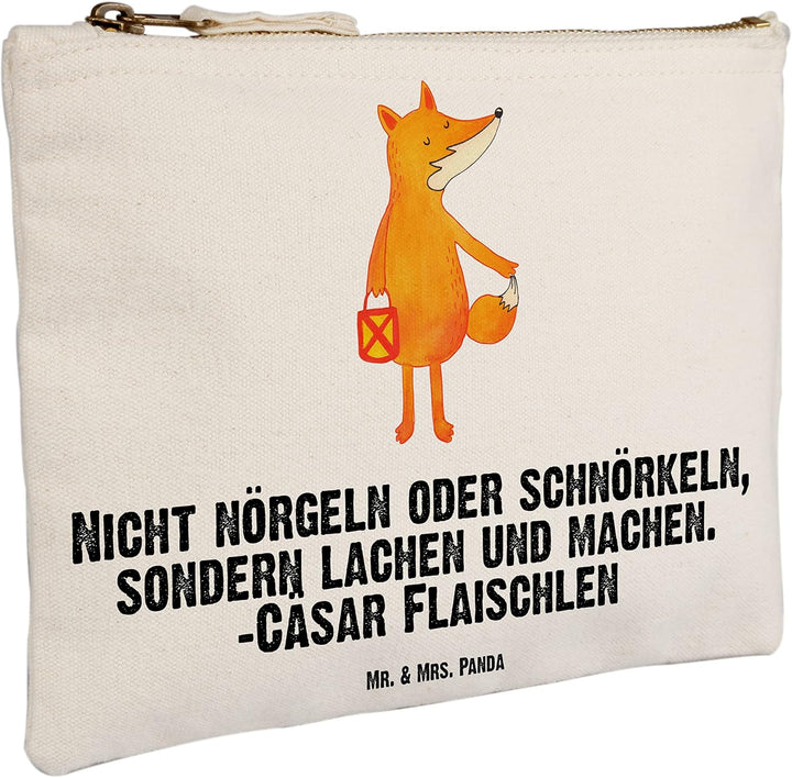 Mr. & Mrs. Panda Pencil case Fuchs Laterne Grösse XL Grosse - Geschenk, Laternenumzug, Waschtasche,