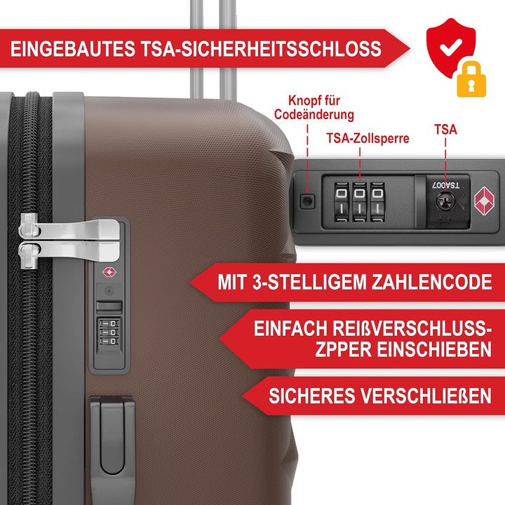 Onbest Premium Koffer Set 4 teilig – Rollkoffer mit TSA-Lock, USB-Anschluss– Plus 1x Kofferwaage, 2X