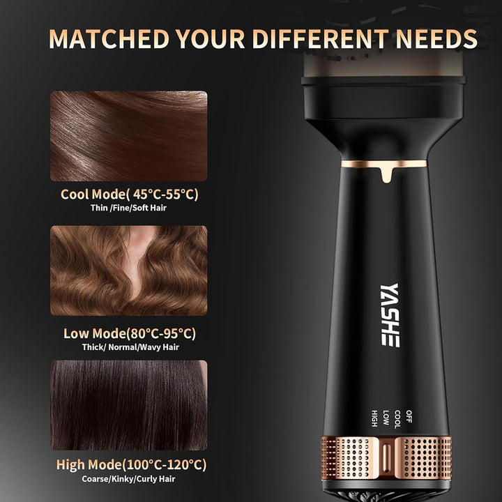 YASHE Haartrocknerbürste, 4-in-1-Föhnbürste für Haarstyler, 1200 W Keramik-Turmalin-Negativ-Ionen-Ha