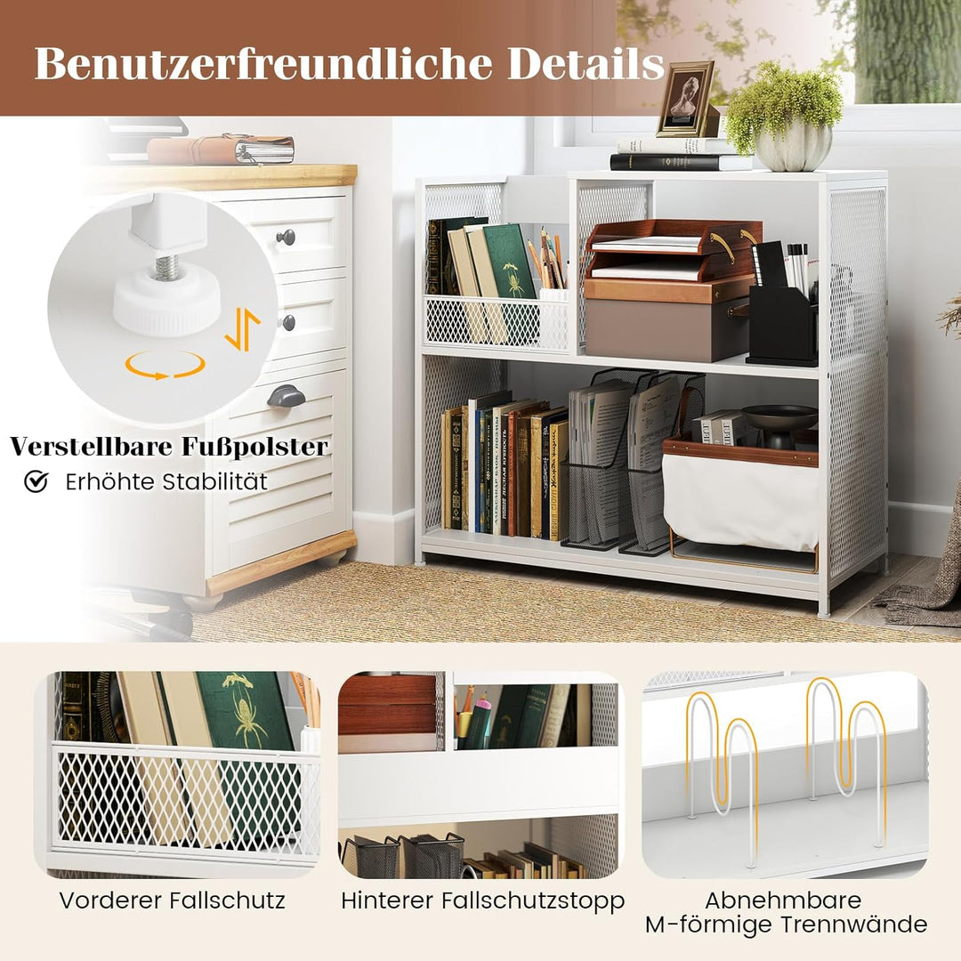 COSTWAY 3-stöckiger Plattenspielerständer für bis zu 300 Alben, Grammophontisch mit 3 herausnehmbare