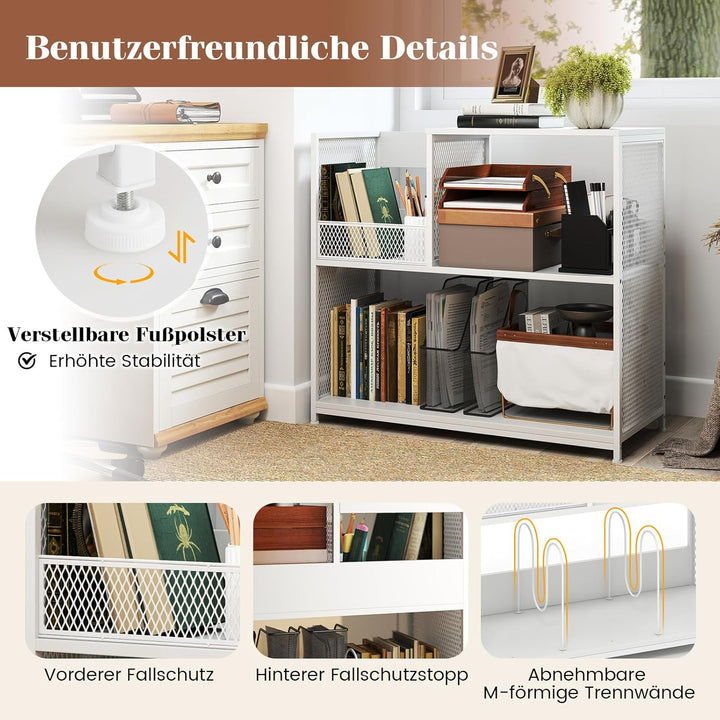 COSTWAY 3-stöckiger Plattenspielerständer für bis zu 300 Alben, Grammophontisch mit 3 herausnehmbare