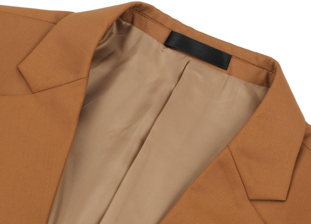YOUTHUP Herren Sakko Slim Fit Anzugjacke für Business Hochzeit Eleganter 1 Knöpfen Blazer S Braun, S