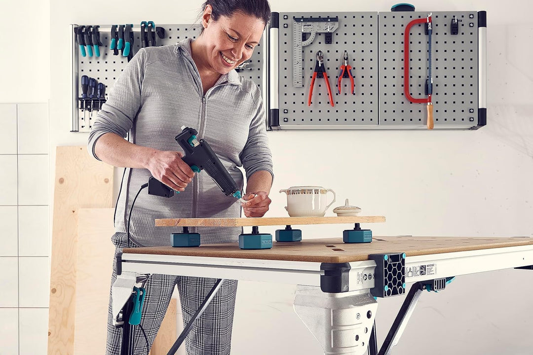 wolfcraft Multifunktionale Werkstückauflagen I 6892000 I Rutschfeste Auflage für Werkstücke, 4 Stück