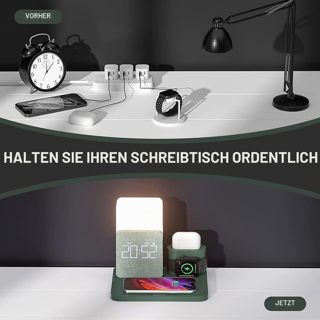 Wireless Charger, COLSUR 3 in 1 Induktive Ladestation 15W Kabelloses Ladegerät für i Watch Series SE