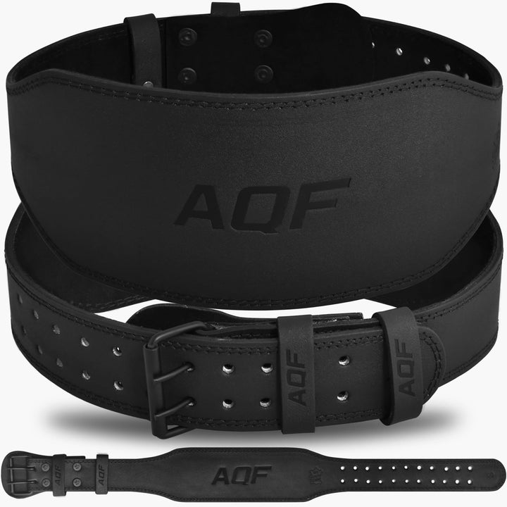 AQF Gewichthebergürtel Leder, 4" &amp; 6" Rückenstütze mit Rollenschnalle | 11-fach Verstellbar mit Robu