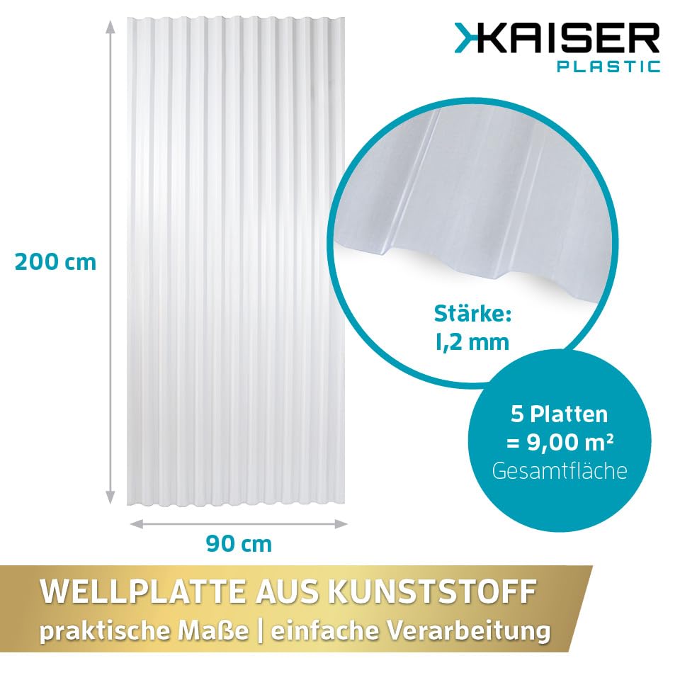KAISER plastic® Wellplatten klar | Wellplatten Dach, Welldach Kunststoff | Dachplatten wetterfest |