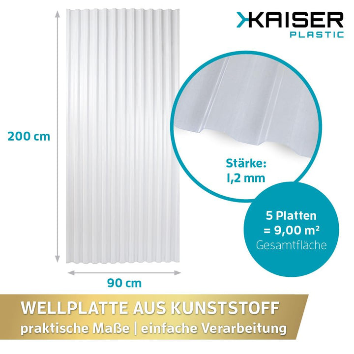 KAISER plastic® Wellplatten klar | Wellplatten Dach, Welldach Kunststoff | Dachplatten wetterfest |