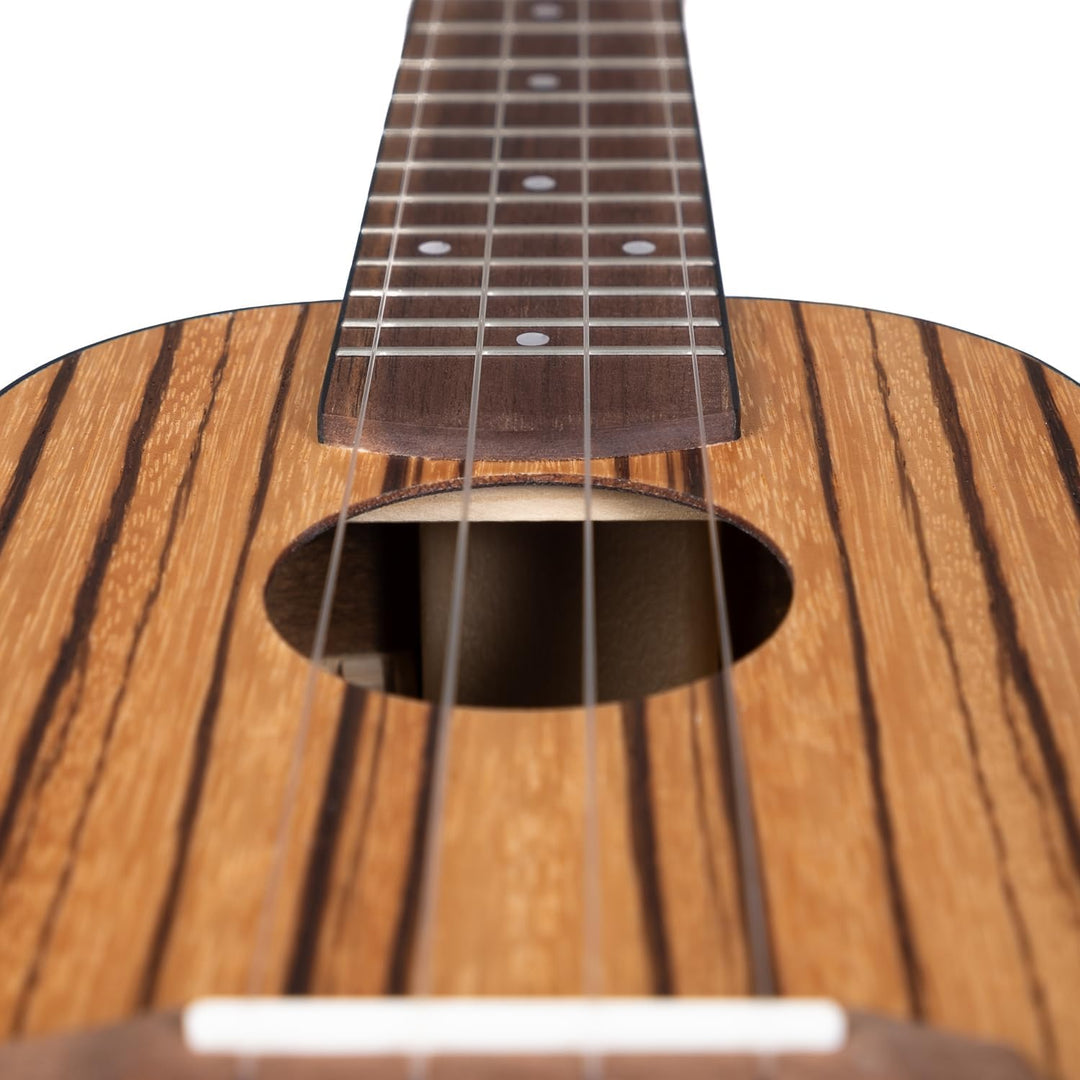 CASCHA Ukulele Zebra Wood – Hochwertiges Zebraholz I Warmer Klang I Okoume Hals I Walnuss Griffbrett