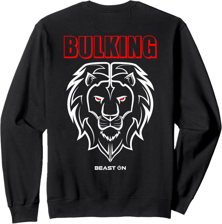 Löwe Kopf Rücken Motiv Bulking Rot Gym Fitness Bodybuilder Sweatshirt