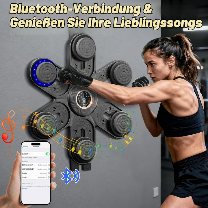 Sportneer Music Boxing Machine – Boxmaschine mit Musik, mit Handschuhen &amp; beweglichen Schlagpads, Wa