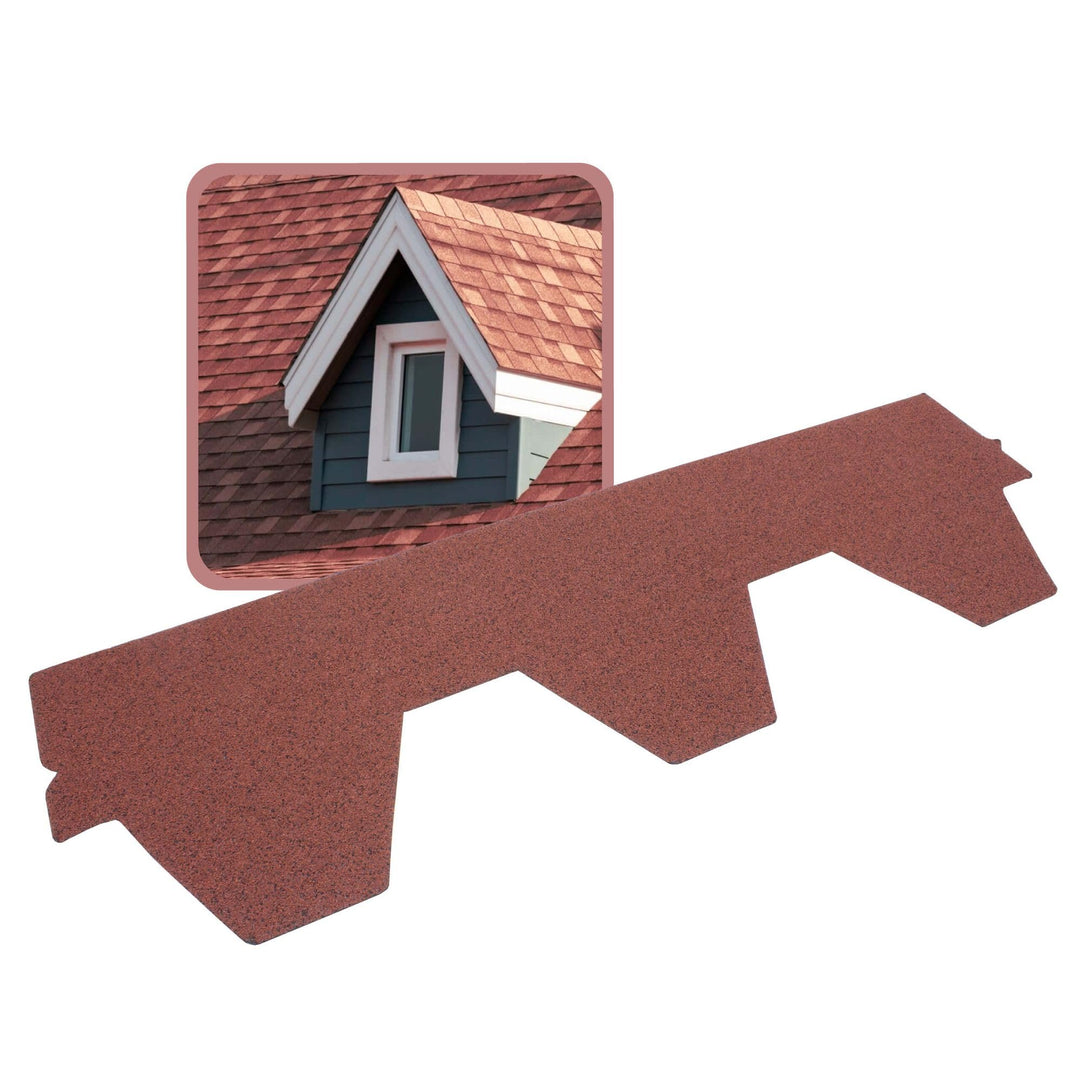 DAPRONA Dachschindeln, Hexagonal Muster 1m x 32cm, 20 Stück Rot Bitumenschindeldach für Gartenhaus,