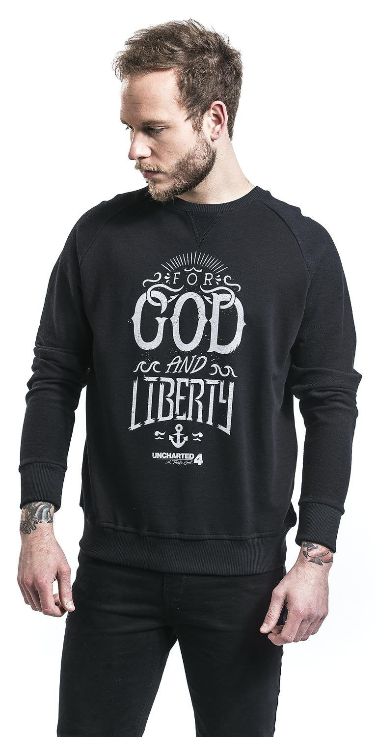 Uncharted 4 Pullover -L- For God and Liberty,schwa