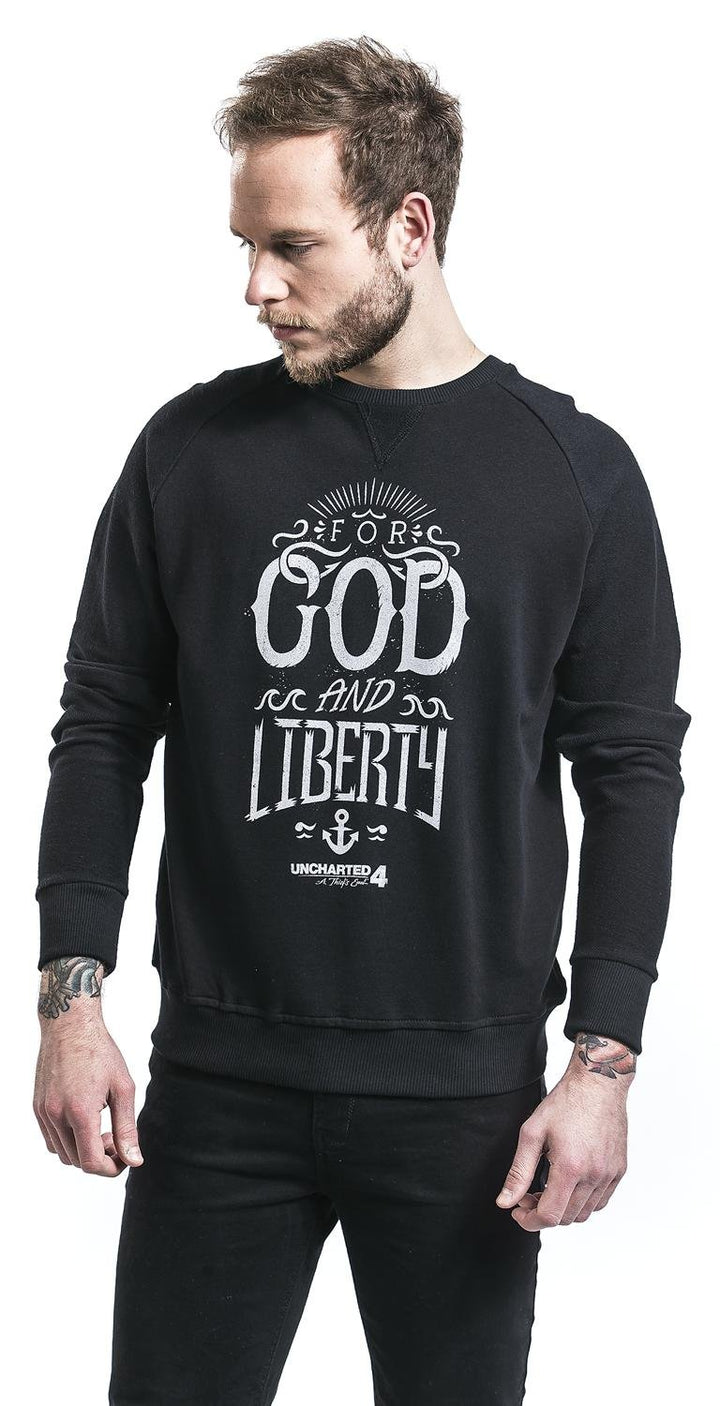 Uncharted 4 Pullover -L- For God and Liberty,schwa