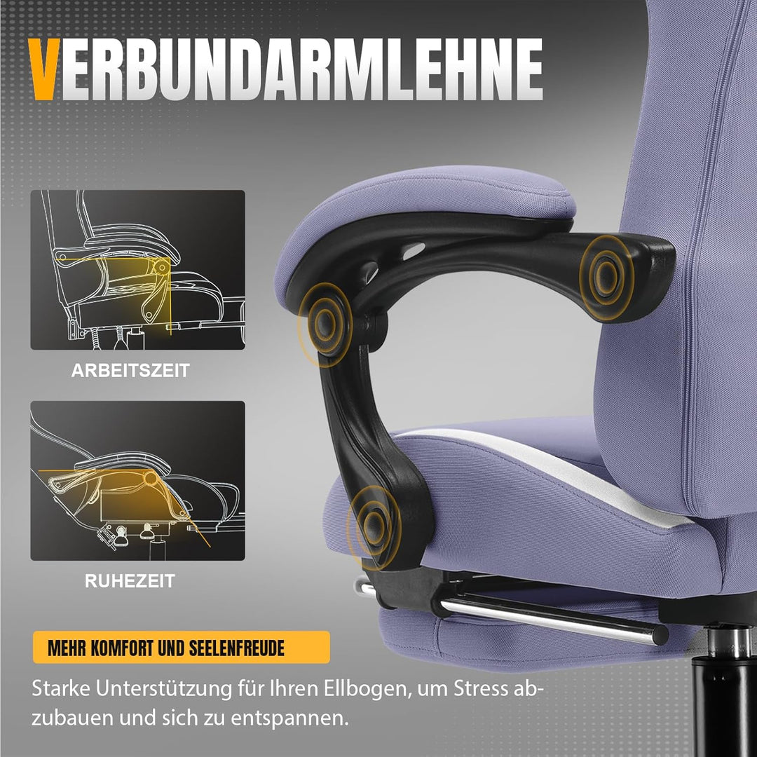GTPLAYER Gaming Stuhl, Gamer Stuhl, Atmungsaktiver Bürostuhl aus Hochwertigem Stoff, Ergonomischer P