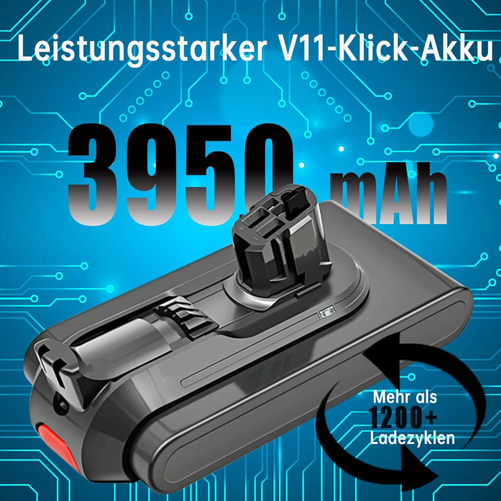 V11 SV15 SV17 Akku für Dyson, 25.2V 3950mAh V11 Ersatz Click-in Akku, kompatibel mit V11/SV15/SV17/V