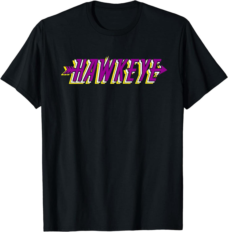 Mens Marvel Hawkeye The Ultimate Retro Logo Graphic T-Shirt XL Baby Blue