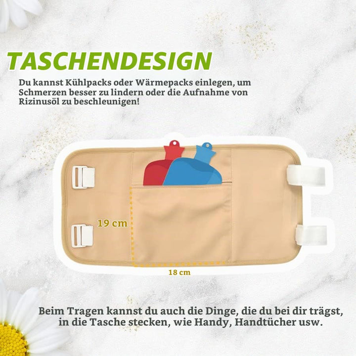 Castor Oil Pack, Wiederverwendbare Castor Oil Pack Wrap Organicmit Klettverschluss Taille Gürtel für