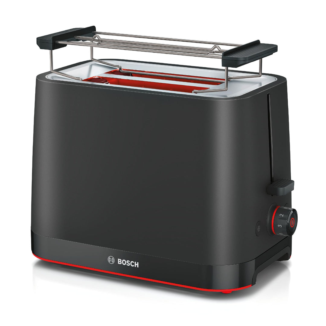 Bosch Kompakt Toaster MyMoment TAT3M123, entnehmbarer klappbarer Brötchenaufsatz, mit Auftaufunktion