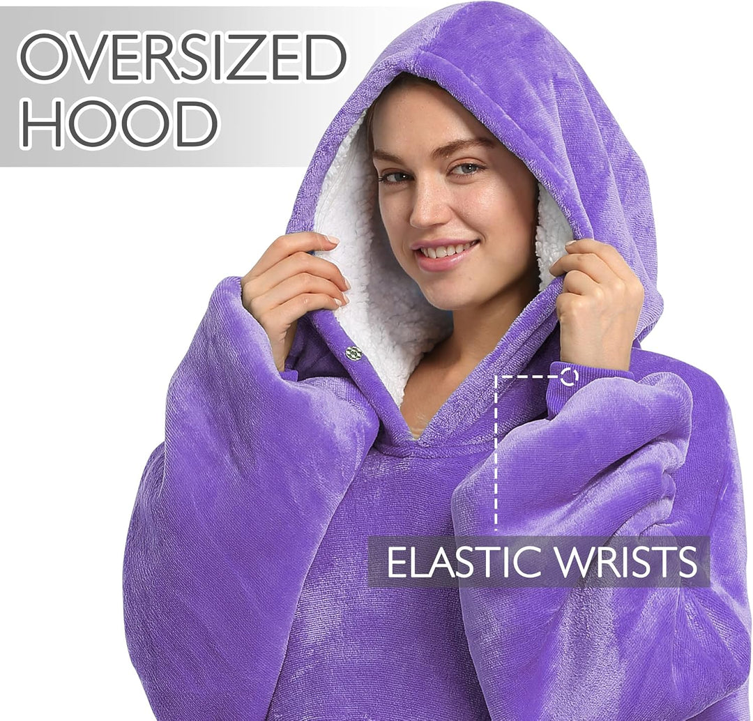 Kato Tirrinia Übergrosse Lang Hoodie, Warme Sweatshirt Decke, Weiche Flanell Damen Deckenpullover, K