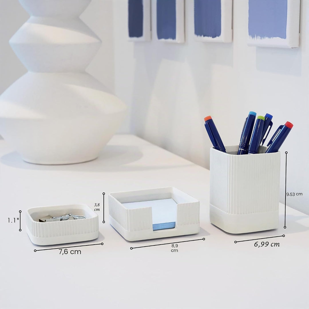 Ästhetisches Schreibtisch-Organizer-Set für Ihr Büro, stabiles Schreibtischzubehör aus Beton für Dam