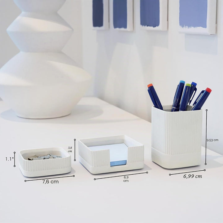 Ästhetisches Schreibtisch-Organizer-Set für Ihr Büro, stabiles Schreibtischzubehör aus Beton für Dam