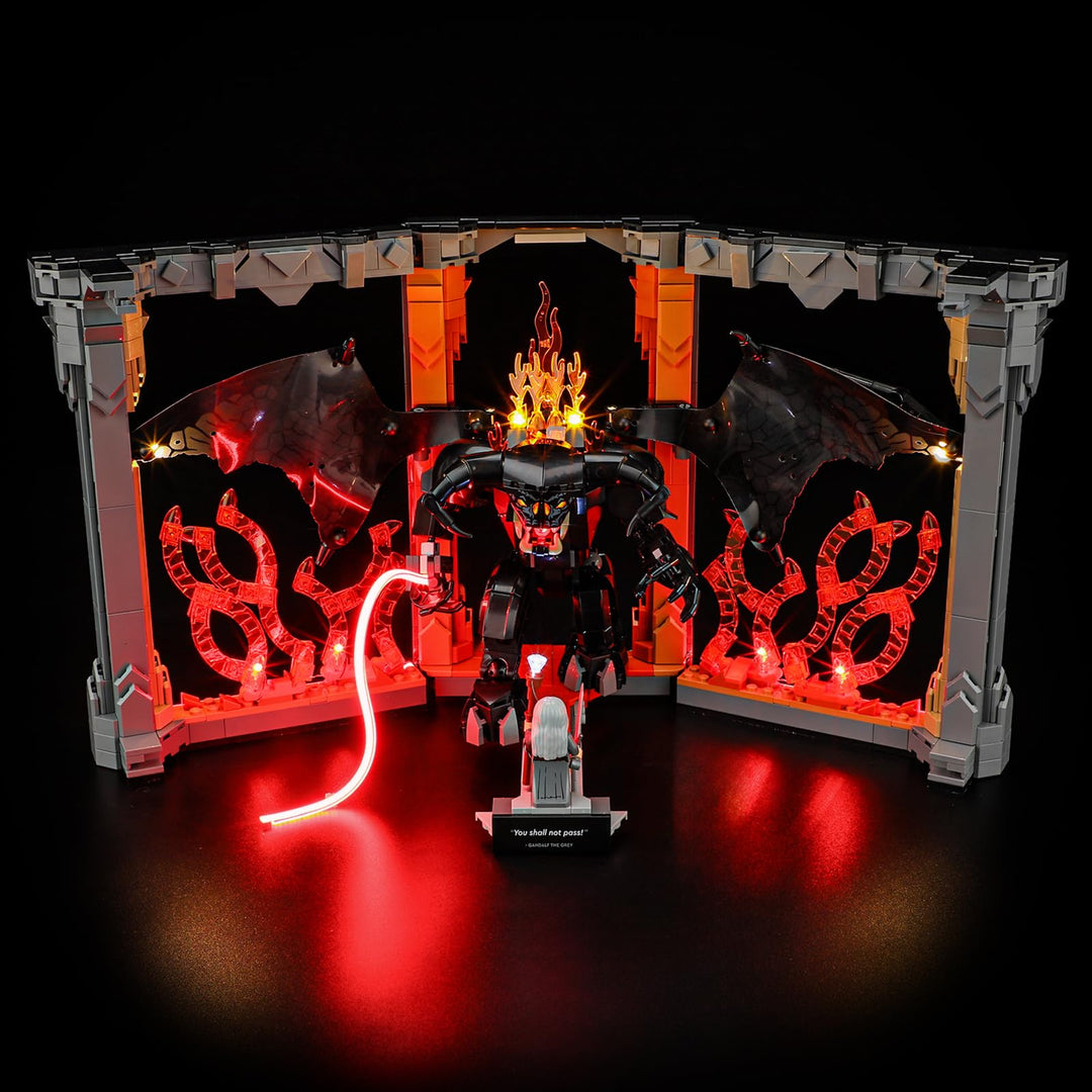 BRIKSMAX Licht für Lego Der Herr der Ringe: Balrog Bücherstütze 10367 - Compatible with Icons Bauste