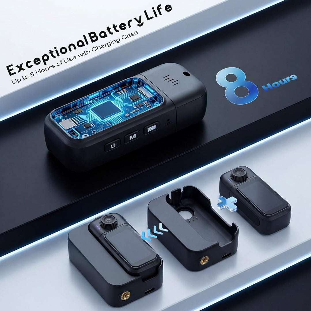 Mini Action Cam WIFI 1080P, 360° 64GB Sport Actionkamera HD mit 180° Rotierendem Objektiv,Touchscree