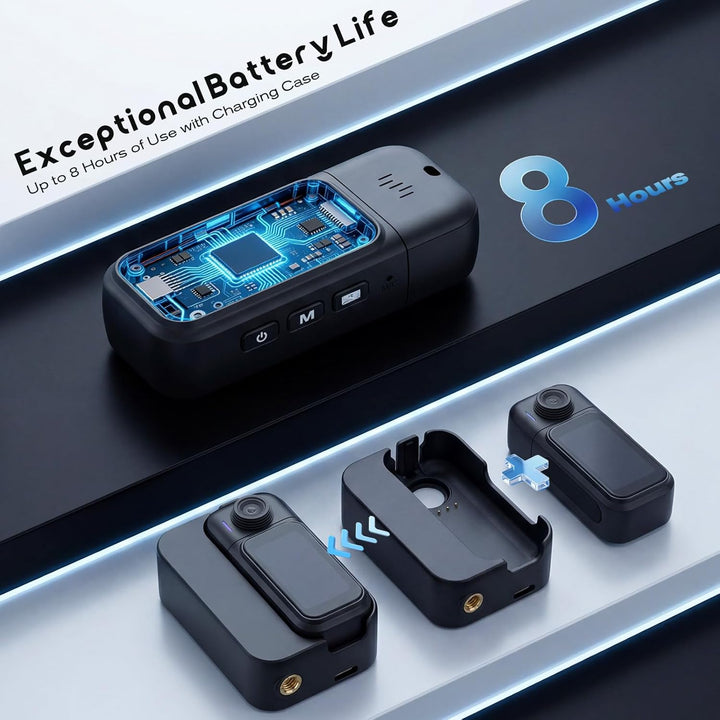 Mini Action Cam WIFI 1080P, 360° 64GB Sport Actionkamera HD mit 180° Rotierendem Objektiv,Touchscree