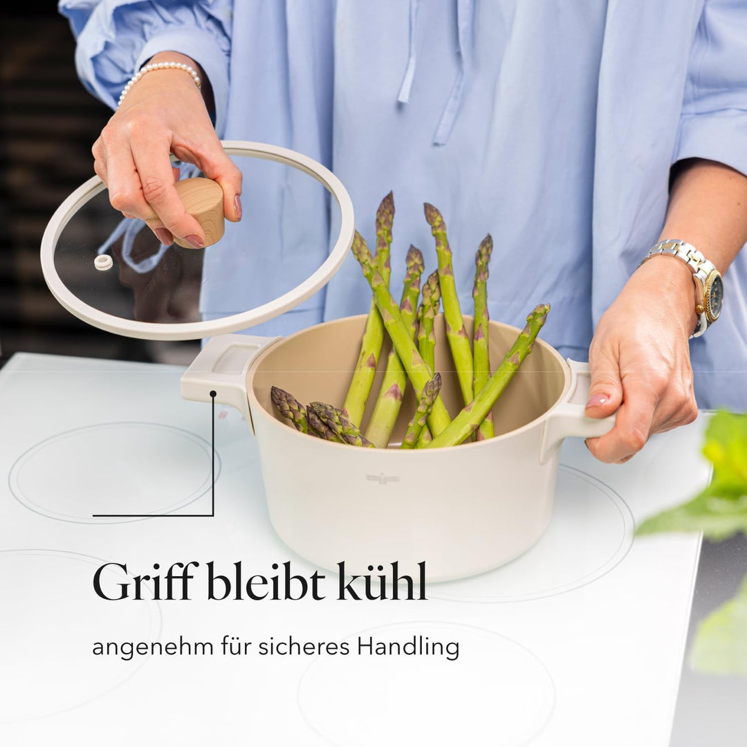 FLORINA Nube Aluminium-Topf | 24 cm | 5,8 l | Induktionsgeeignet | Kratzfeste Keramikbeschichtung |