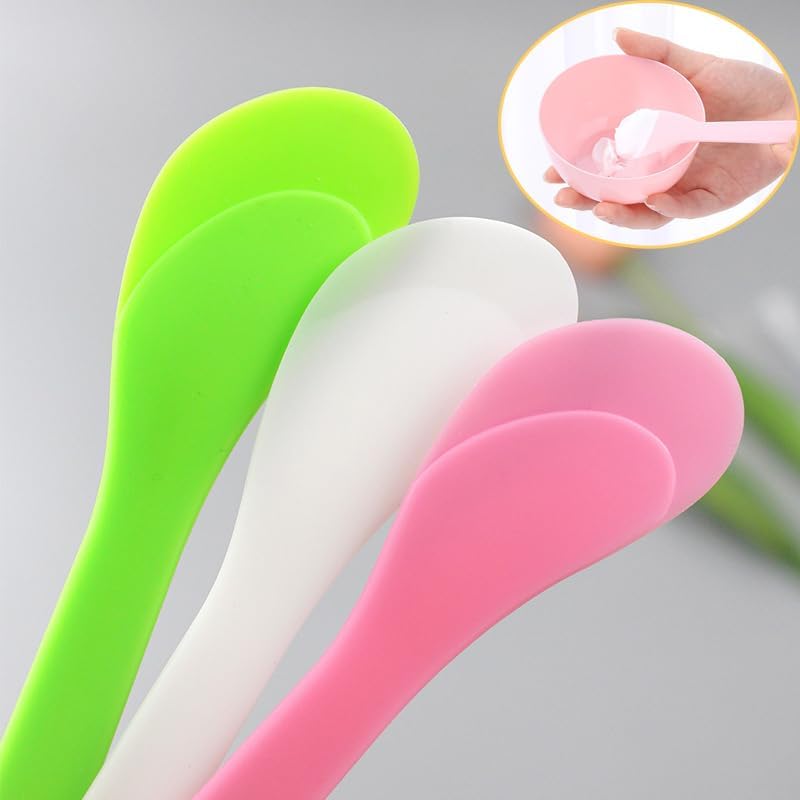 Kosmetikspatel, 100 Stück kleiner Kunststofflöffel für DIY-Gesichtsmaske Stick, Gesichtscreme, Handw