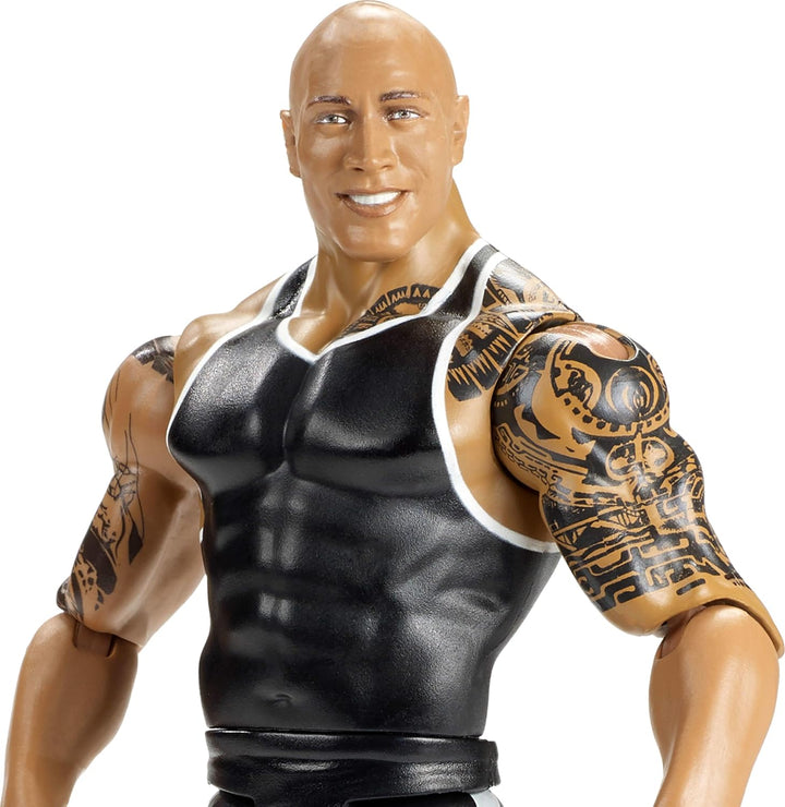 Mattel WWE Top Picks Actionfigur, 15,2 cm grosses Sammlerstück The Rock mit 14 Gelenkpunkten & leben