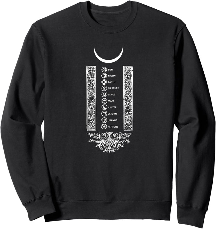 Occult Planets Gothic Witch Moon Satanic Grunge Tarot Sweatshirt
