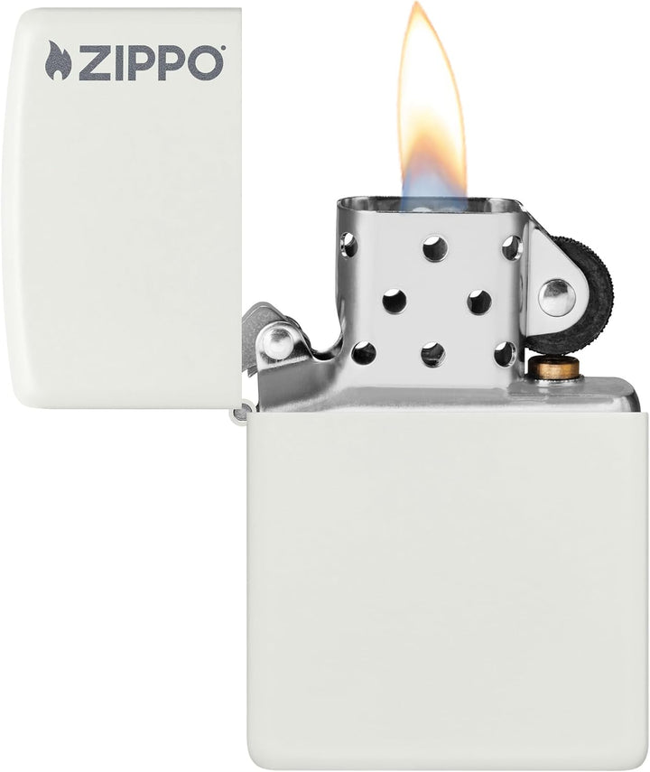 Zippo Feuerzeug 60001270 Log Benzinfeuerzeug, Messing, White Matte 1 - Pack, 1 - Pack