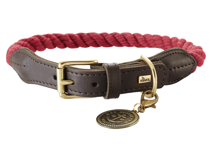 HUNTER LIST Hundehalsband, Tau, Leder, maritim, strapazierfähig, wetterfest, geschmeidig, 50 (S-M),